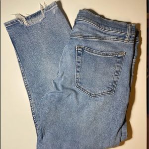 GAP cheeky straight high rise distressed jeans